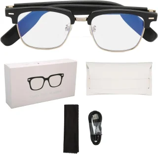 Smart Touch-bril - Bluetooth 5.3 IP67-audiobril - Blauw Licht Blokkerend - Stereo met Ingebouwde Microfoon en Luidsprekers - Muziekbril voor Alle Slimme Apparaten met Stemassistent
