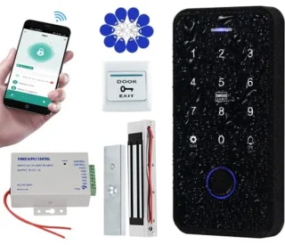 Toegangscontroleset met Biometrisch Toetsenbord en Elektrisch Magneetslot - Waterdicht en Veilig