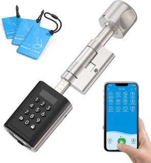 De Elektronisch deurslot met 5-in-1 ontgrendelingsmethodes voor huisdeur - RFID, app, tijdelijk wachtwoord, USB-systeem, IP65 in één oogopslag