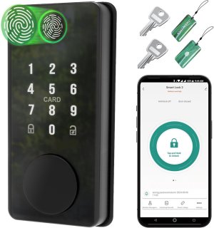 De Slim Digitale Deurslot met Toetsenbord en Vingerafdruk - Sleutelloze Toegang voor Voordeur - Elektronisch Toegangsslot met Auto Lock in één oogopslag