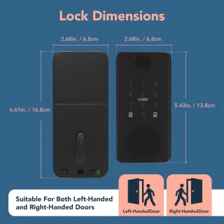 Slim Digitale Deurslot met Toetsenbord en Vingerafdruk - Sleutelloze Toegang voor Voordeur - Elektronisch Toegangsslot met Auto Lock