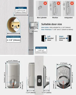 Keyless Toegangslot met Toetsenbord - Slimme Deadbolt voor Voordeur - Eenvoudige Installatie - Veilig en Duurzaam
