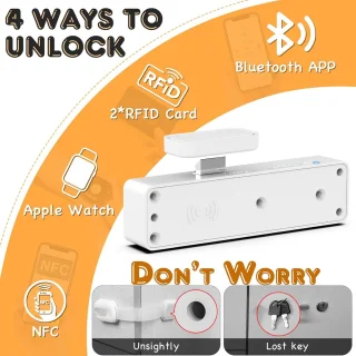 Slimme Magnetische Bluetooth RFID Kastslot - Draadloos en Veilig voor Meubelbeveiliging