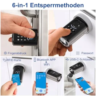 Vingerafdruk Deurslot met Bluetooth & RFID - Slim Elektronisch Deurslot voor 30-70 mm