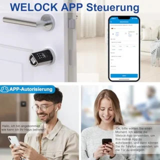 Vingerafdruk Deurslot met Bluetooth & RFID - Slim Elektronisch Deurslot voor 30-70 mm