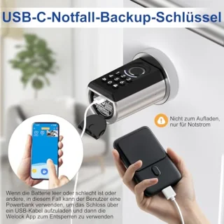 Vingerafdruk Deurslot met Bluetooth & RFID - Slim Elektronisch Deurslot voor 30-70 mm