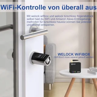 Vingerafdruk Deurslot met Bluetooth & RFID - Slim Elektronisch Deurslot voor 30-70 mm