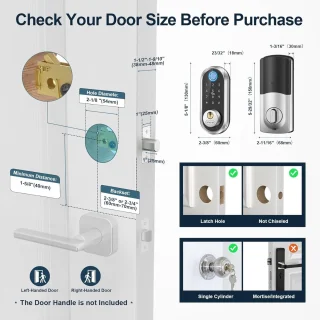 Slimme Elektronische Deadbolt Deurslot met Vingerafdruk en Toetsenbord - Sleutelloze Toegang en App Bediening