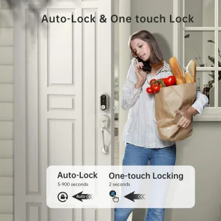 Slimme Elektronische Deadbolt Deurslot met Vingerafdruk en Toetsenbord - Sleutelloze Toegang en App Bediening