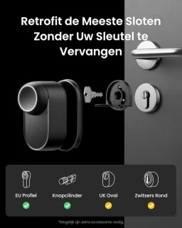 Slim WiFi Deurslot met Vingerafdruk en Toetsenbord - Oplaadbaar en Ondersteunt Matter, Alexa, Google