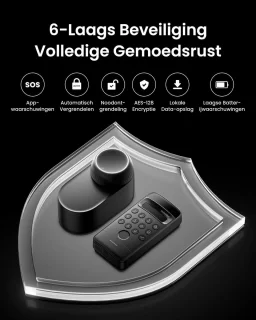 Slim WiFi Deurslot met Vingerafdruk en Toetsenbord - Oplaadbaar en Ondersteunt Matter, Alexa, Google