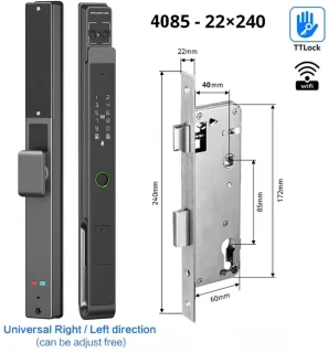 Deurslot – Slimme Deurslot – Elektronisch Slot – Veiligheidsslot – Deurklink Met Vingerafdruk – 11 Manieren Om Te Ontgrendelen – Weerbestendig Aluminium - 4085 - 22x240