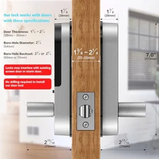 Slim Elektronisch Deurslot met Code Toegang en App Bediening - Perfect voor Toegangsdeuren en Slaapkamerdeuren