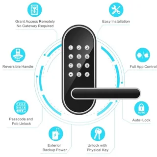 Slim Elektronisch Deurslot met Code Toegang en App Bediening - Perfect voor Toegangsdeuren en Slaapkamerdeuren