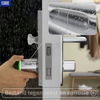 Flient® Smart Lock Eon - Slim Cilinderslot - 32.5/32.5 - Met APP en Pasjes - Bluetooth & WiFi - RVS - Wit/Zilver - Waterdicht