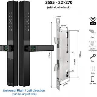 Slimme Wifi Deurslot – Biometrisch Deurslot – Vingerafdrukslot – Elektronisch Deurslot – Smart Deurslot – Waterdicht IP67 – Dubbelzijdige Vingerafdrukherkenning - 3585 - 22x270 - met Hook review
