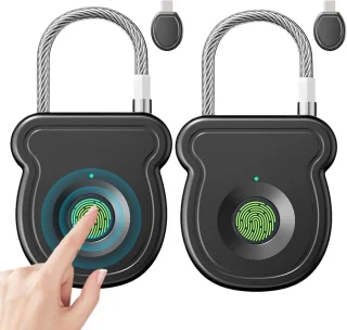 2 stuks vingerafdrukhangslot met type-C opladen