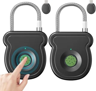 2 stuks vingerafdrukhangslot met type-C opladen