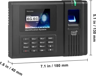 Aanwezigheidsklok Medewerkers Vingerafdruk RFID Pincode Stand-Alone Kleine Bedrijven
