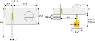 Abus 2130 W Extra deurslot wit