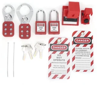Allecto lockout tagout kit rood