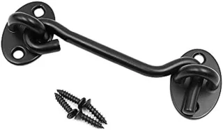 Allecto windproof hook deurslot zwart 4 inch