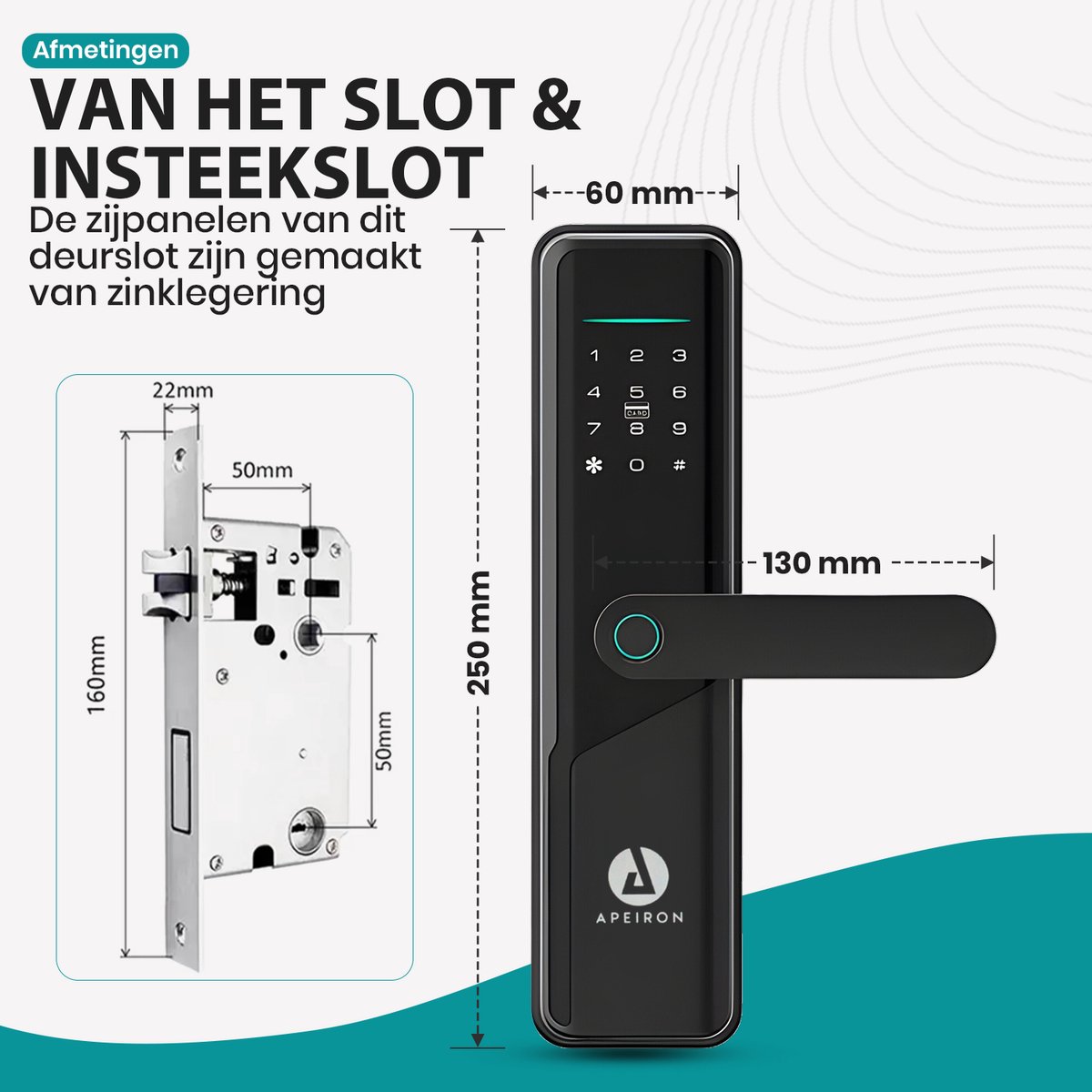 Apeiron Smart Lock Slim Deurslot Met Vingerafdruk