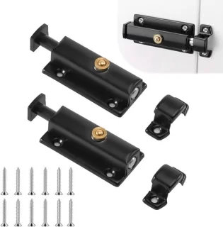 Automatische deurvergrendeling veer slot grendel 8x3cm zwart
