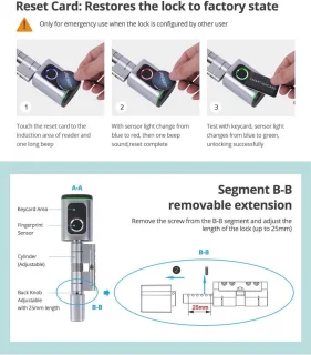 Bluetooth Slim Elektronisch Cilinderslot 45-90mm