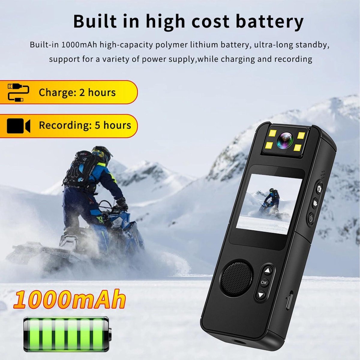 Bodycamera Persoonlijke Camcorder 1080P HD met Magnetische Clip