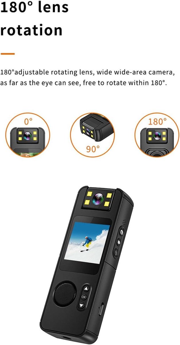 Bodycamera Persoonlijke Camcorder 1080P HD met Magnetische Clip