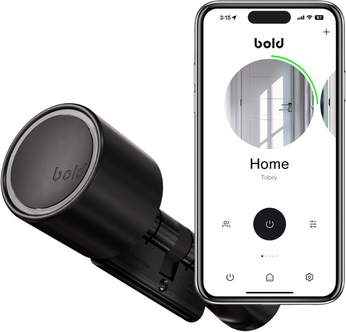 Bold Elite SX-33 Slim Deurslot RVS Zwart