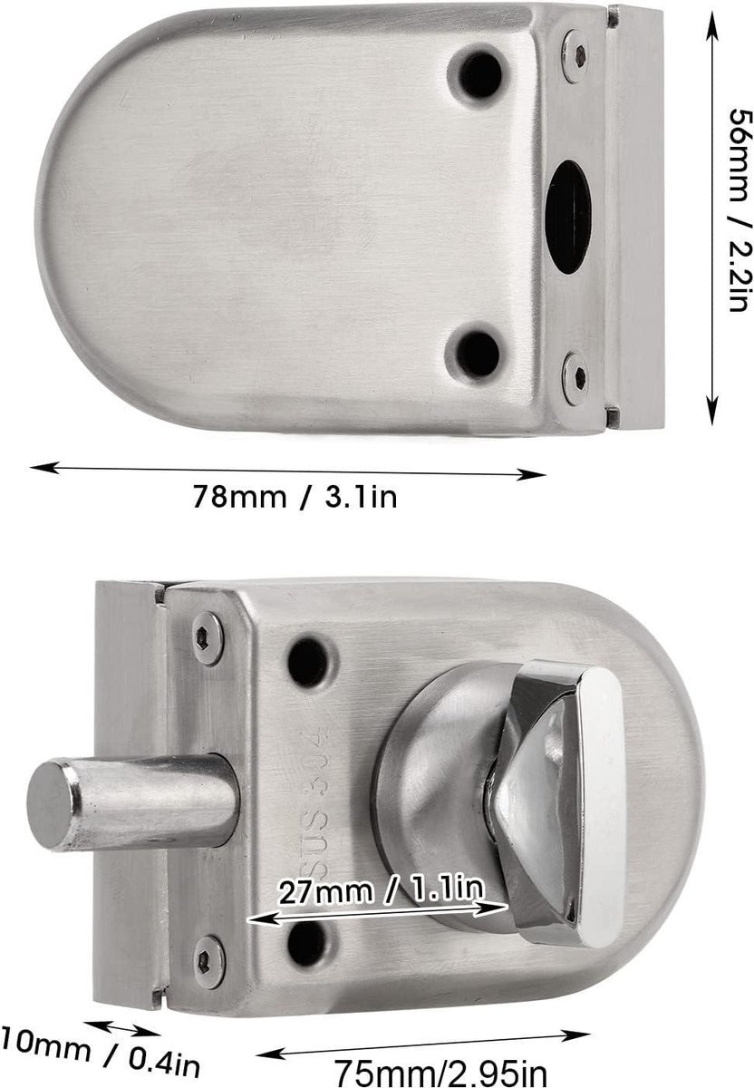 Bolt Lock Deurslot Glazen Schuifdeur Double Opening