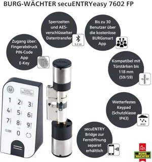 Burg-Wächter SecuENTRY Home 7602 Fingerprint Deurslot