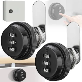Combinatieslot - 2 stuks - zinklegering - zwart
