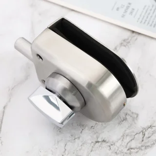 Dailygoods- Deurslot 304 Roestvrij Staal - Glazen Deurslot - Vloervergrendeling - Geschikt voor 10-12mm Dikte - Inclusief Bevestigingsmaterialen - Duurzaam en Corrosiebestendig