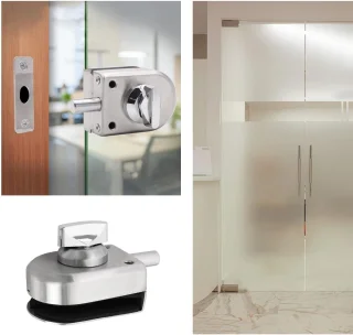 Dailygoods- Deurslot 304 Roestvrij Staal - Glazen Deurslot - Vloervergrendeling - Geschikt voor 10-12mm Dikte - Inclusief Bevestigingsmaterialen - Duurzaam en Corrosiebestendig