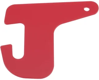 Dailygoods deurslot plaat beveiliging caravan/camper, kunststof, rood, 97mm x 88mm