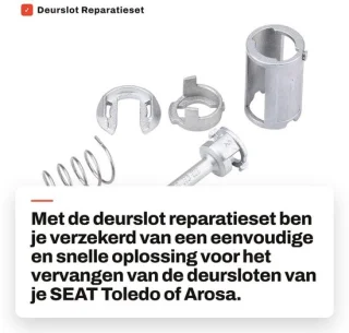 Dailygoods deurslot reparatieset vervanging 3B0 837 167/168 voor Seat Toledo Arosa
