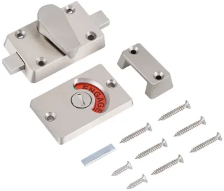Dailygoods- Deurslot Roestvrij Staal - Indicator Privacy - Grendel - Zinklegering - Voor Binnendeur - Geschikt voor Plaatdikte 12-18 mm - Deurslotindicator