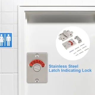 Dailygoods- Deurslot Roestvrij Staal - Indicator Privacy - Grendel - Zinklegering - Voor Binnendeur - Geschikt voor Plaatdikte 12-18 mm - Deurslotindicator
