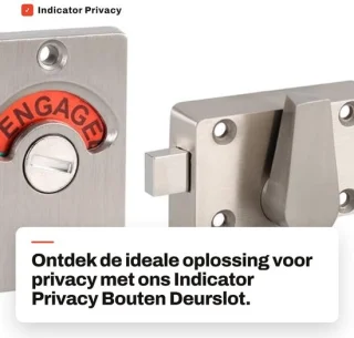 Dailygoods- Deurslot Roestvrij Staal - Indicator Privacy - Grendel - Zinklegering - Voor Binnendeur - Geschikt voor Plaatdikte 12-18 mm - Deurslotindicator