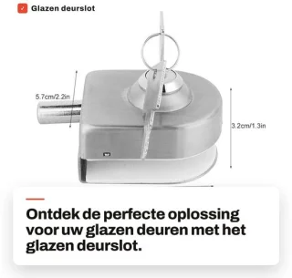 Dailygoods deurslot roestvrij staal voor glazen deur