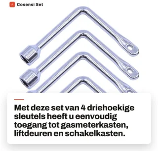 Dailygoods driehoekige sleutel 4 stuks