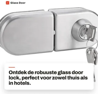 Dailygoods glazen deurslot roestvrij staal