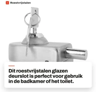 Dailygoods glazen deurslot roestvrij staal