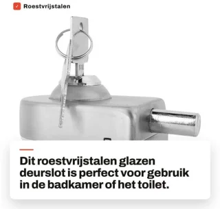 Dailygoods glazen deurslot roestvrij staal