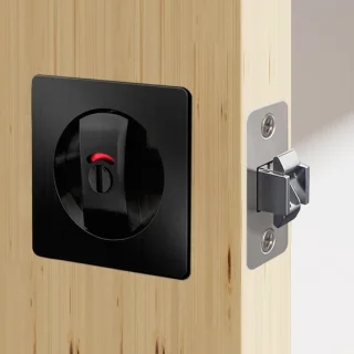 Dailygoods glijdende deurslot mat zwart roestvrij staal