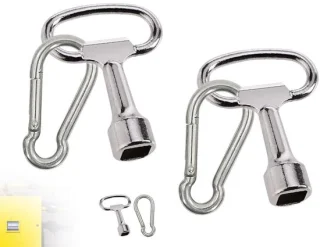 Dailygoody Vierkante sleutels - sleutelhangers - 2 stuks