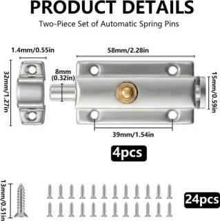 Deurslot binnen, 4 stuks automatisch deurslot 3 inch rvs ShopVlot
